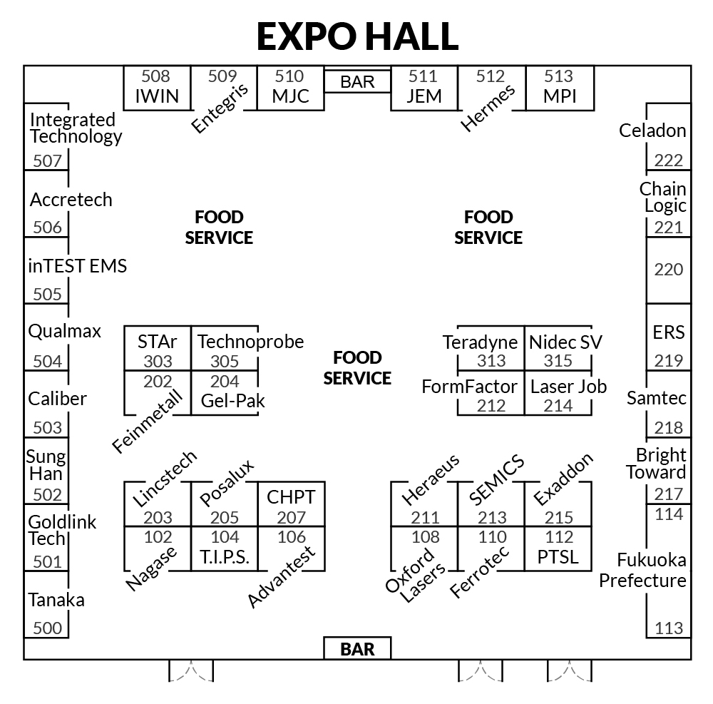 2023 floorplan dated september fourteenth - see booth numbers and companies above