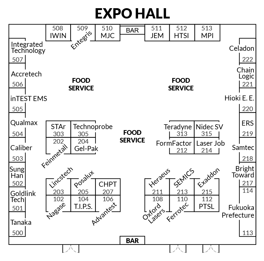2023 floorplan dated october twenty eighth - see booth numbers and companies above